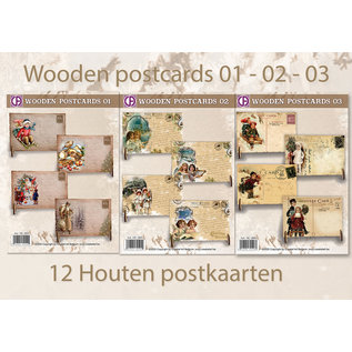 Creastitch Promotion Cartes postales en bois 01 - 02 - 03