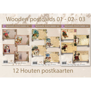 Creastitch Promotion Holzpostkarten 01 - 02 - 03