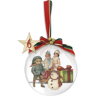 creatief art Houten kerstbal 14 CM met houten binnenwerk 006