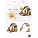 creatief art 3D Bordje - Vogels in vogelhuisje 01