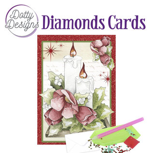 find it Diamantkarten – Kerzen und rote Blumen