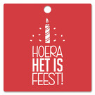 creatief art Houten Label Hoera