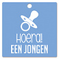 creatief art Houten Label Hoera een jongen