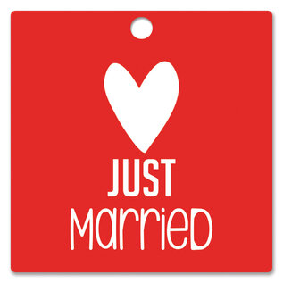 creatief art Houten Label Just Married