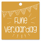 creatief art Houten Label Fijne verjaardag