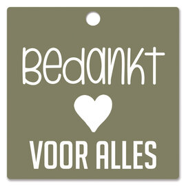 creatief art Houten Label Bedankt