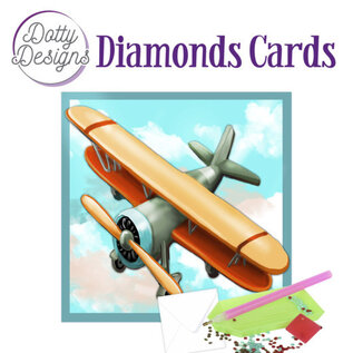creatief art Diamond Cards - Vintage Biplane