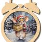 Creatief Art Souris avec un cadeau - Réveil en bois 06
