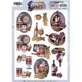 find it 3D Push Out - Männer trinken und Wein