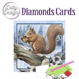 creatief art Diamond Cards - Squirrel in a snowy landscape