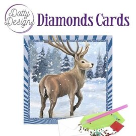 creatief art Diamond Cards - Reindeer in the snow