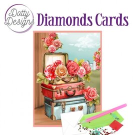 creatief art Cartes Diamant - Roses et Valises