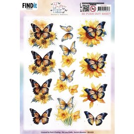 find it 3D Push Out - Vlinders Geel