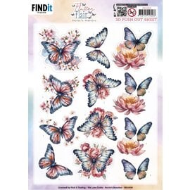 find it 3D Push Out – Schmetterlinge Lila Blau
