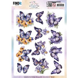 find it 3D Push Out - Vlinders Paars