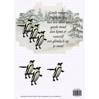 creatief art 3D Bordje - Pinguins