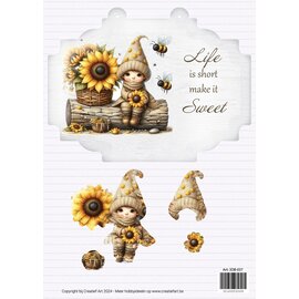 creatief art 3D Bordje - Zonnenbloemen