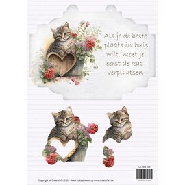 creatief art 3D Bordje - Kat