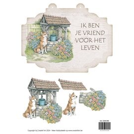 creatief art 3D Bordje - Hond bij put