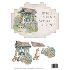 creatief art Panneau 3D - Chien au puits