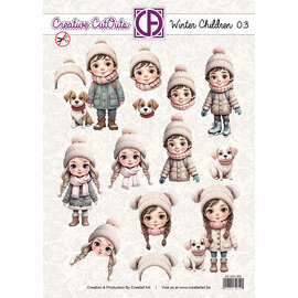 creatief art 3D Doordrukvel - Winter children 03