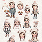 creatief art 3D Doordrukvel - Winter children 03 - 4 Prentjes