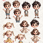 creatief art Feuille autocopiant 3D - Happy Little Ones 01 - 4 photos