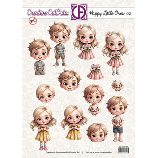 creatief art 3D Doordrukvel - Happy Little ones 02 - 4 Prentjes