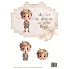 creatief art 3D Bordje - Happy little ones boy
