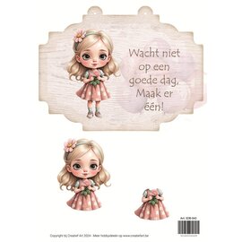creatief art 3D Bordje - Happy little ones Girl