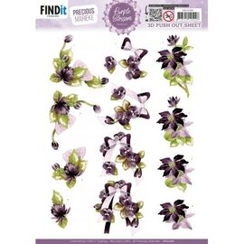 find it 3D Push Out - Paarse bloemen