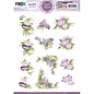 find it 3D Push Out - Paarse bloemen 02  - Duurdrukvel