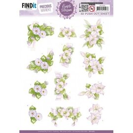 find it 3D Push Out - Paarse bloemen  04