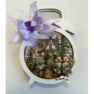 Creatief Art Pasen met kippen - Houten Wekker 07 - Victorian Times
