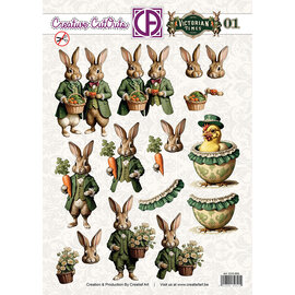 creatief art Feuille autocopiant 3D - Victorian Times 01 - Pâques