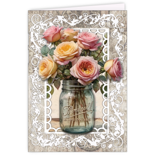creatief art Antike Blumen 03 - 4 Karten