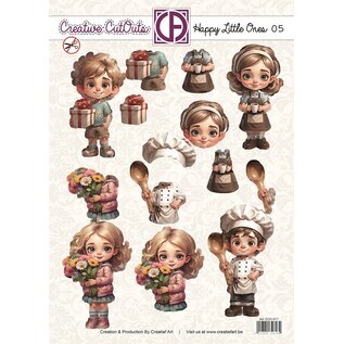 creatief art 3D Doordrukvel - Happy little ones 05 - 4 Prentjes