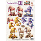 creatief art 3D Doordrukvel - Cozy Gnomes 01