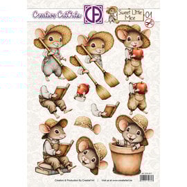 creatief art Feuille autocopiant 3D - Douces petites souris 01