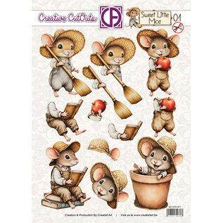 creatief art Feuille autocopiant 3D - Douces petites souris 01