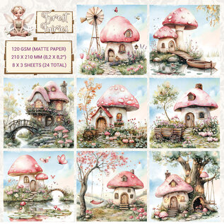 Creatief Art Collagepapier - Paddenstoelhuisjes - Forest Fairies