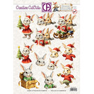 creatief art 3D Doordrukvel - Snowy Bunnies 01