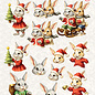 creatief art Feuille alvéolée 3D - Snowy Bunnies 01