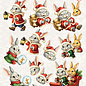 creatief art Feuille alvéolée 3D - Snowy Bunnies 02