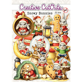 creatief art Stansplaatjes - Snowy Bunnies - 23 stuks