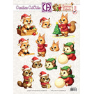 creatief art 3D Doordrukvel - Christmas Animals 01
