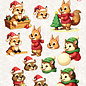 creatief art 3D Doordrukvel - Christmas Animals 01