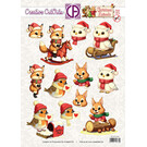 creatief art 3D Doordrukvel - Christmas Animals 02