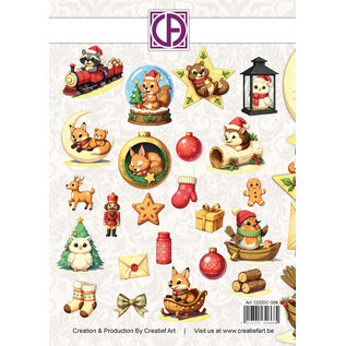 creatief art Stansplaatjes - Christmas Animals - 23 stuks