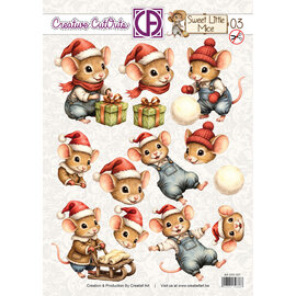 creatief art Feuille de transfert 3D - Douces petites souris 03
